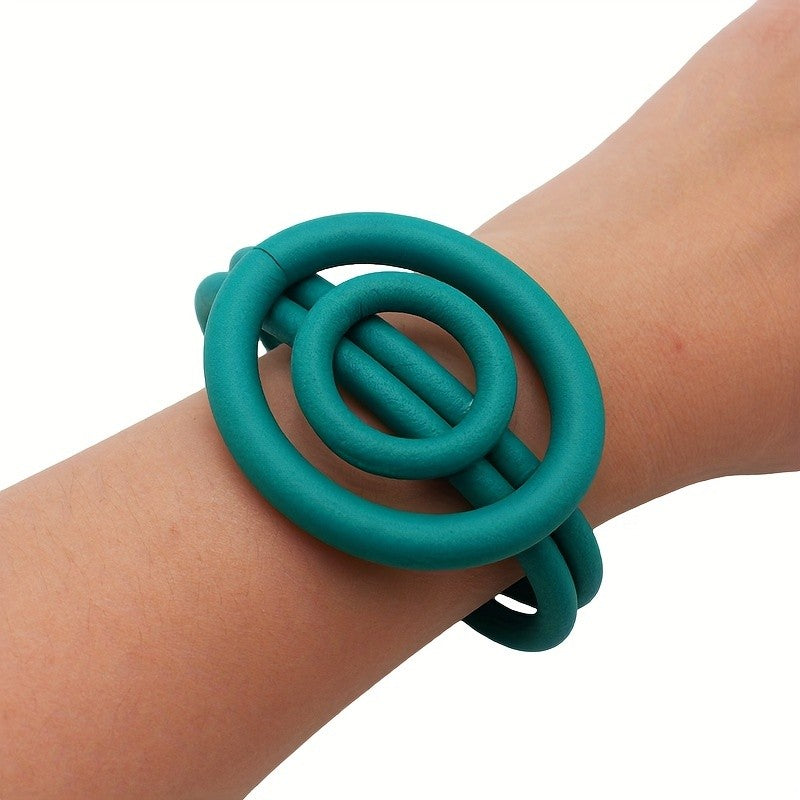 Black Geometric Coil Bracelet