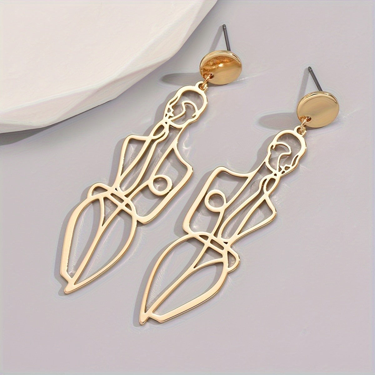 Abstract Figure Line Art Drop Earrings