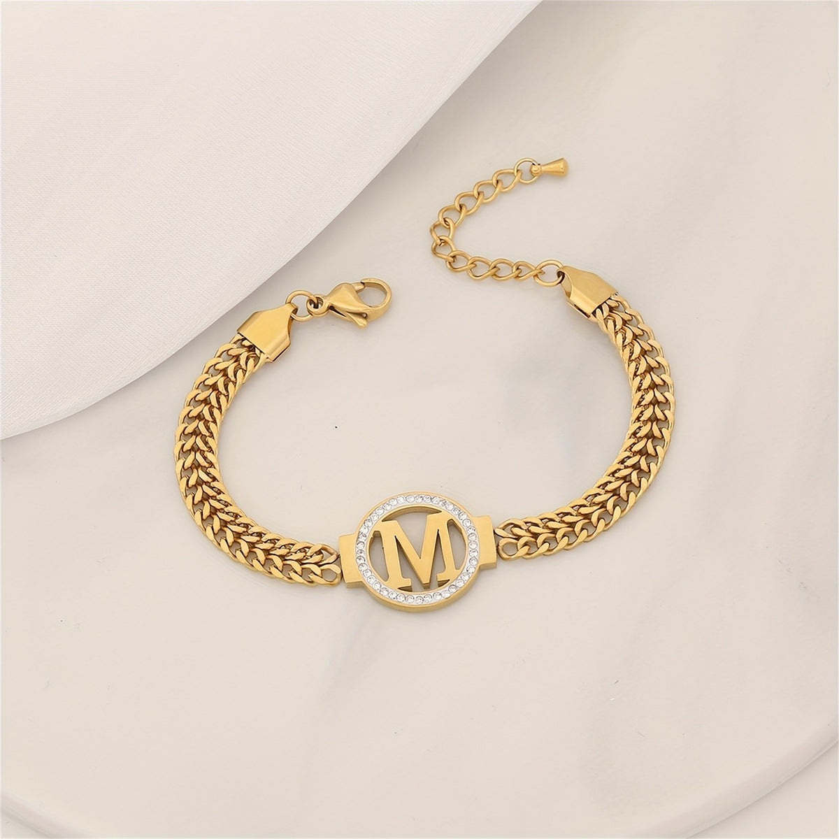 18k Initial Letter Chain Bracelet