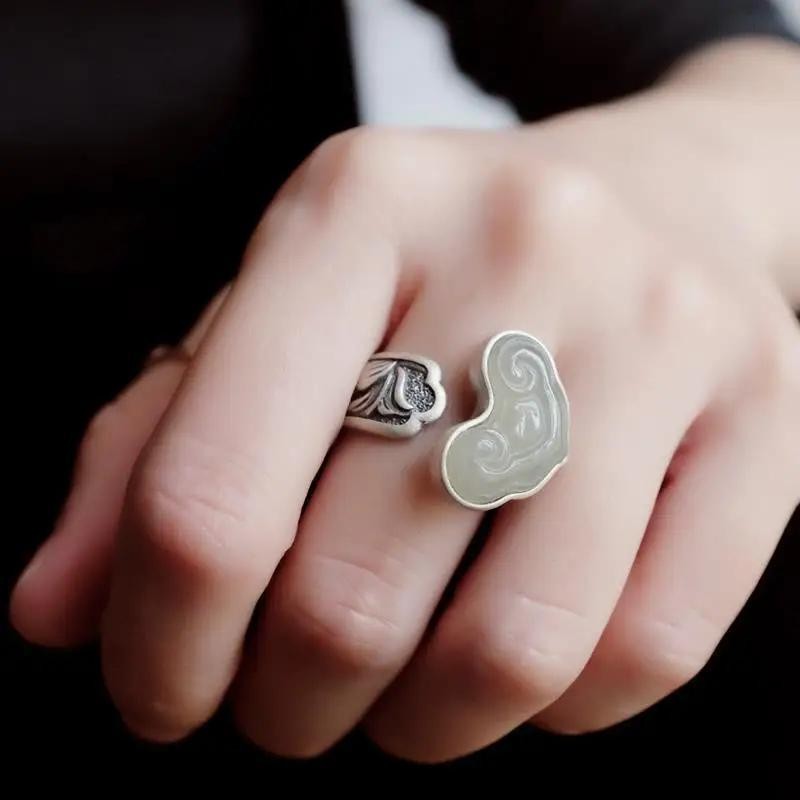 Vintage Adjustable Cloud Stone Ring