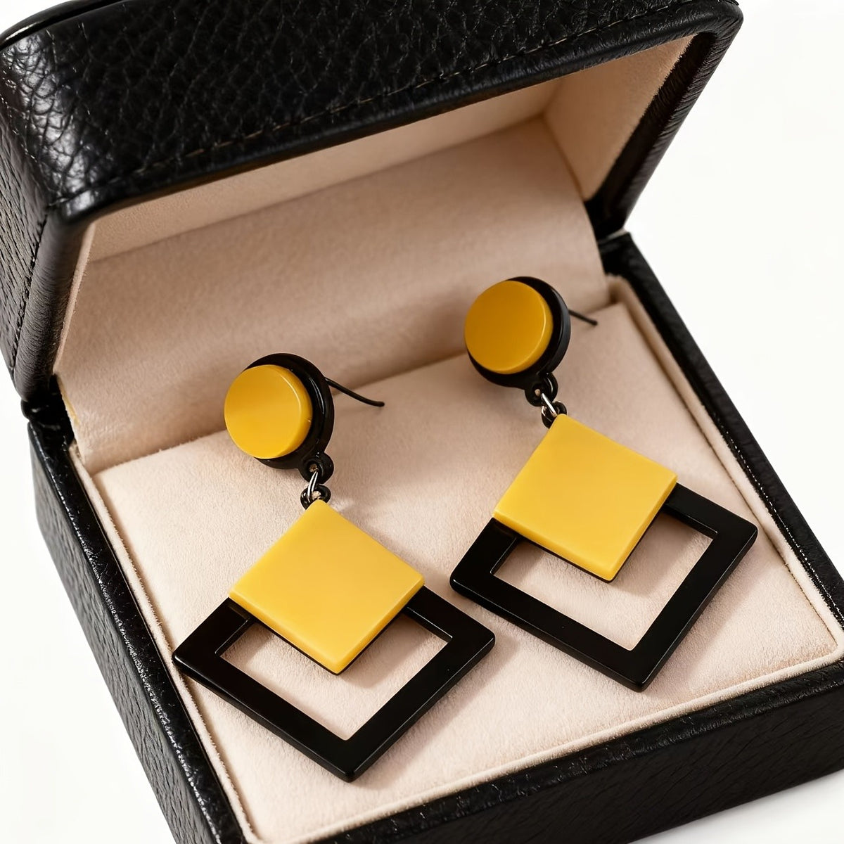 Geometric Square Acrylic Drop Earrings