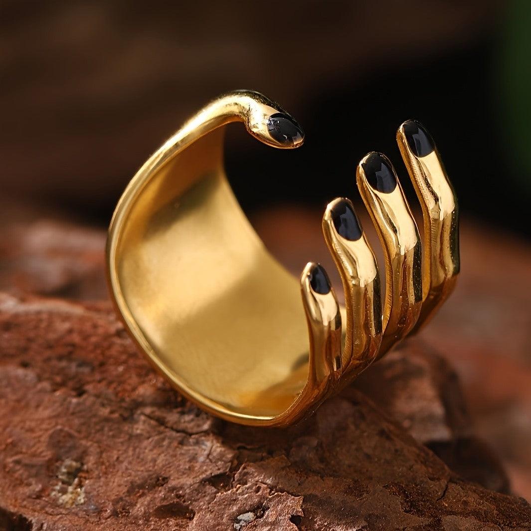 18k Asymmetric Hand Shaped Ring