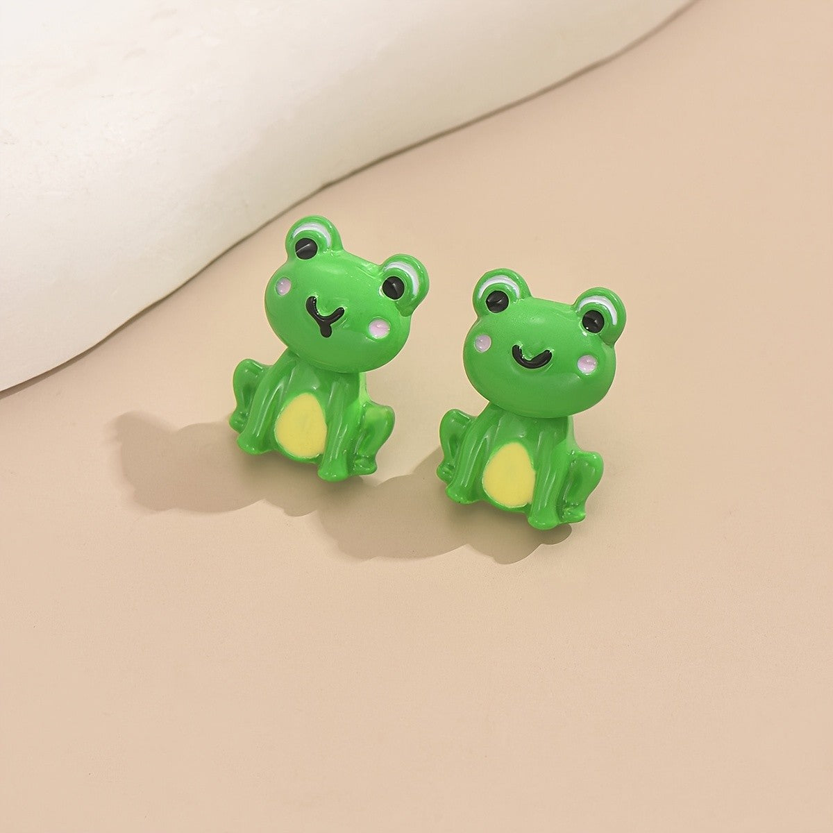 Cute Green Frog Stud Earrings