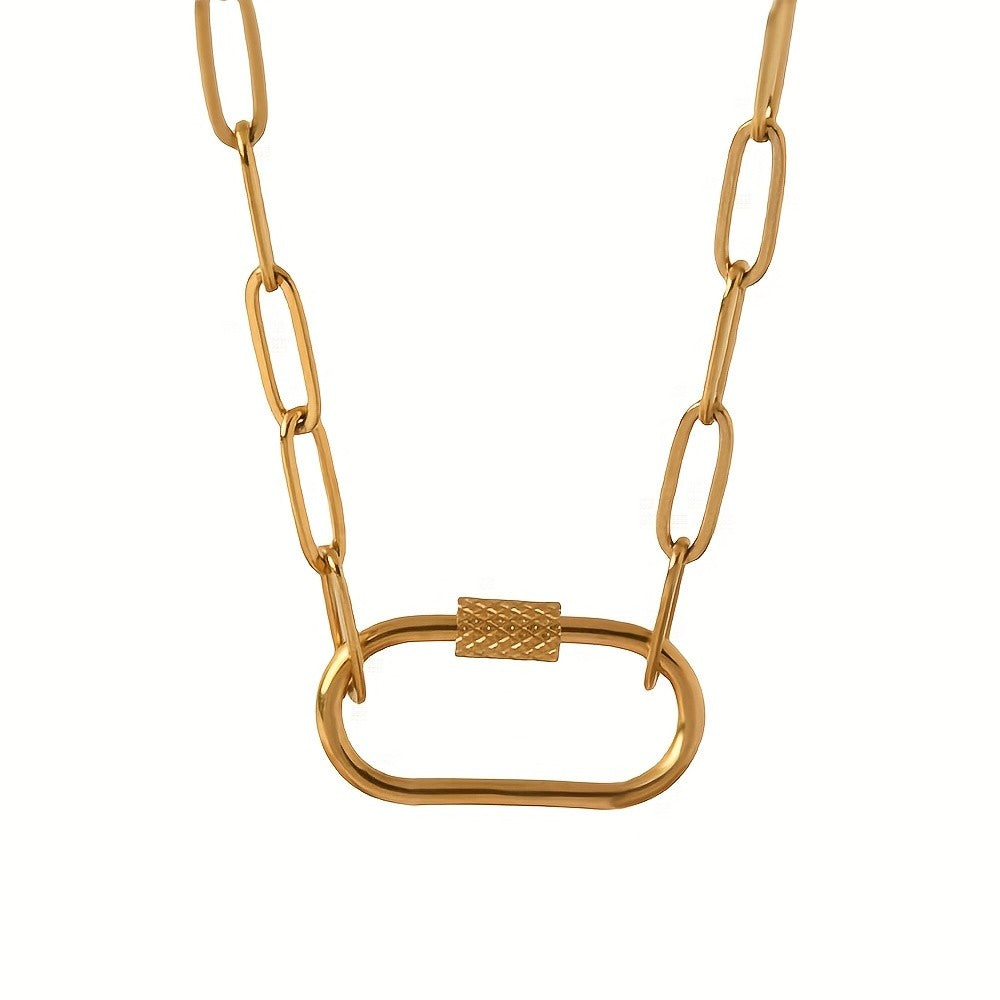 Geometric Paperclip Link Necklace