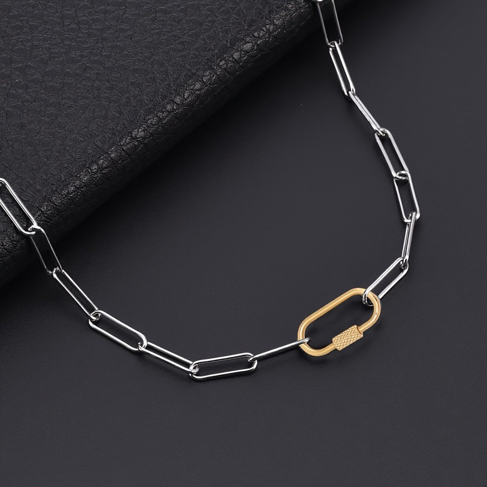 Geometric Paperclip Link Necklace