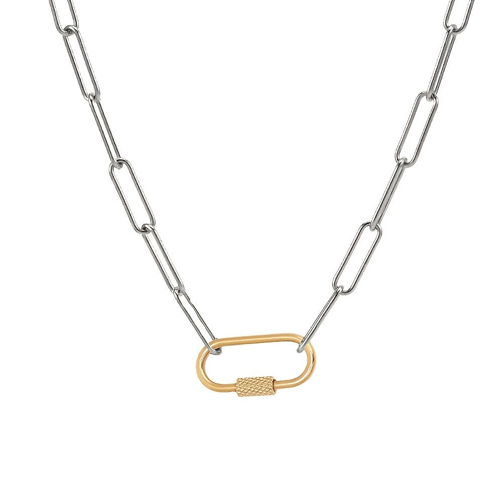 Geometric Paperclip Link Necklace
