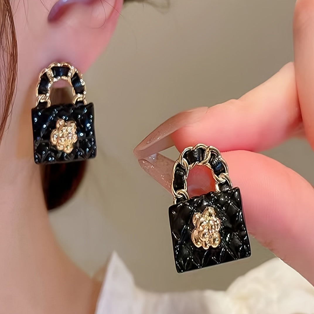 Vintage Resin Handbag Drop Earrings
