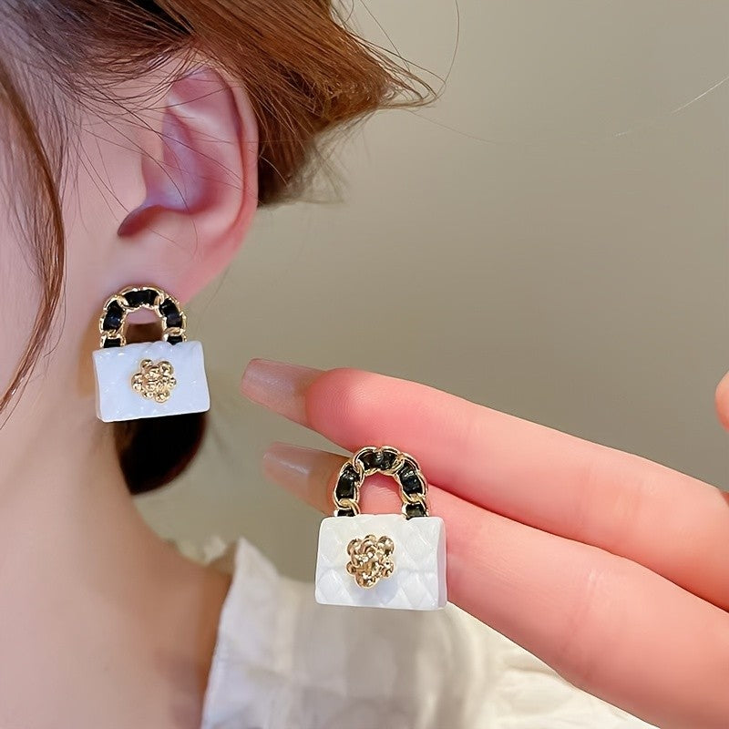 Vintage Resin Handbag Drop Earrings