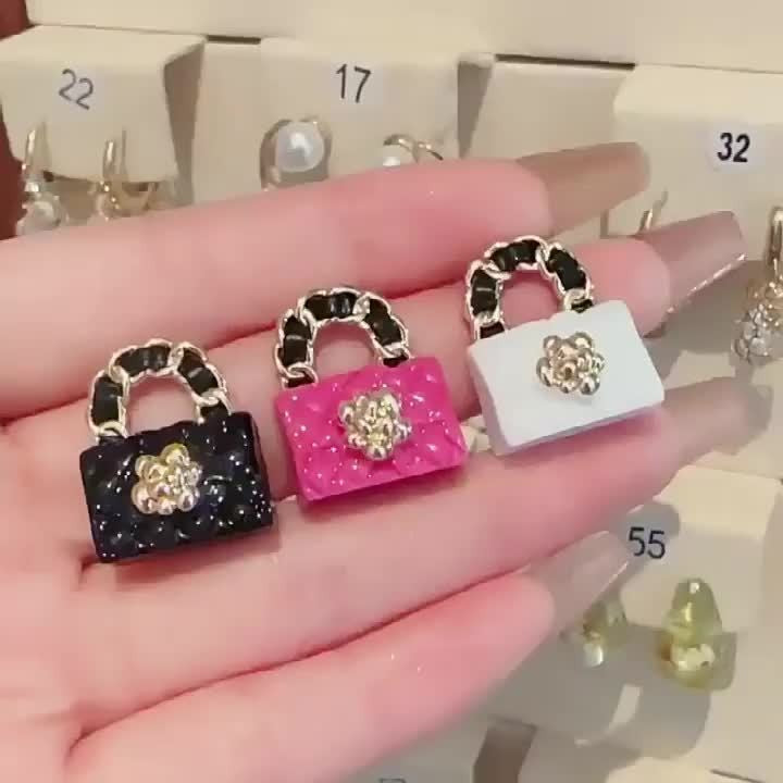 Vintage Resin Handbag Drop Earrings