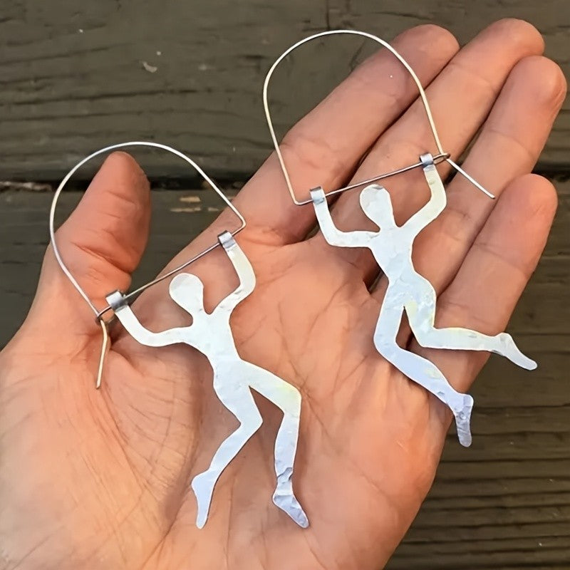Vintage Silver Figure Drop Earrings