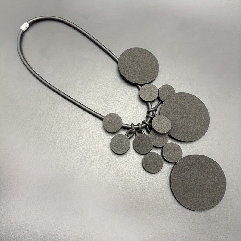 Asymmetric Round Disc Necklace