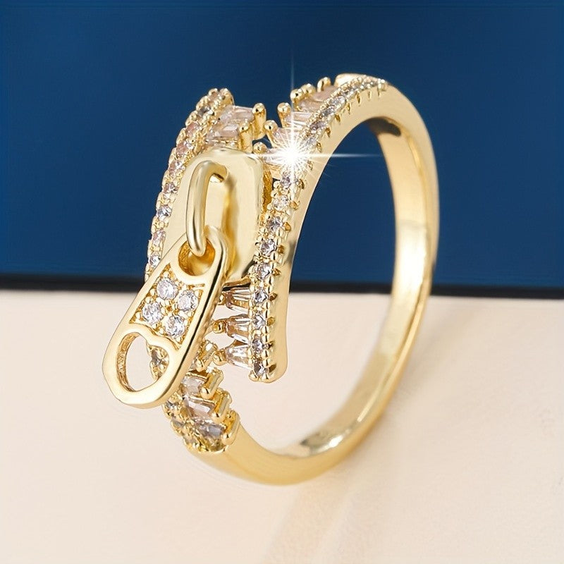 Elegant Zipper Stone Ring