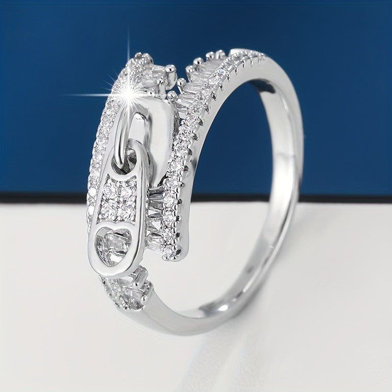 Elegant Zipper Stone Ring