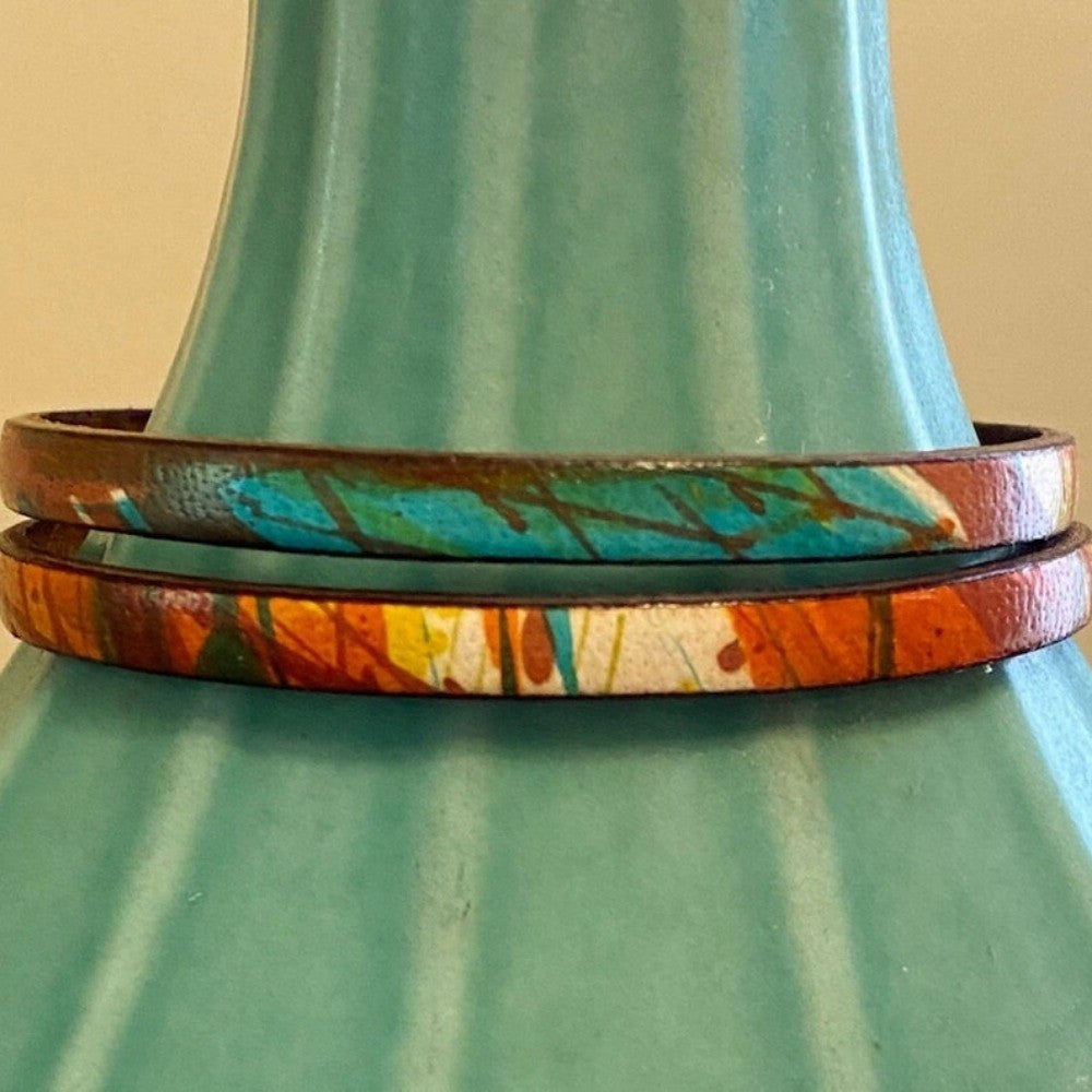 Vintage Buckle Charm Leather Bracelet