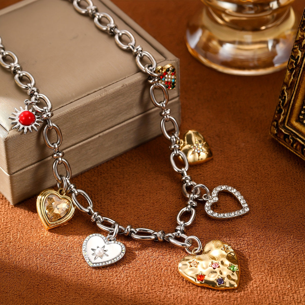 Multi-Charm Heart Necklace