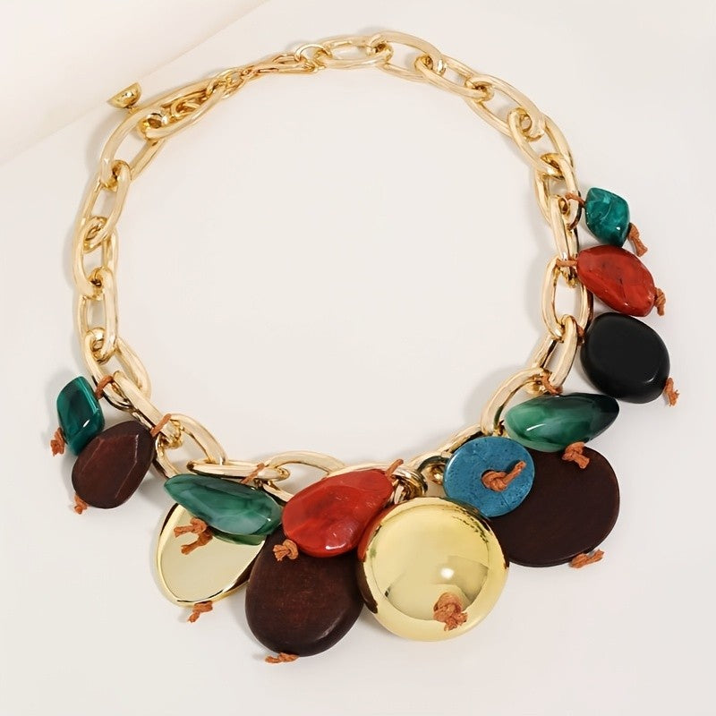 Vintage Multi-Stone Chain Necklace