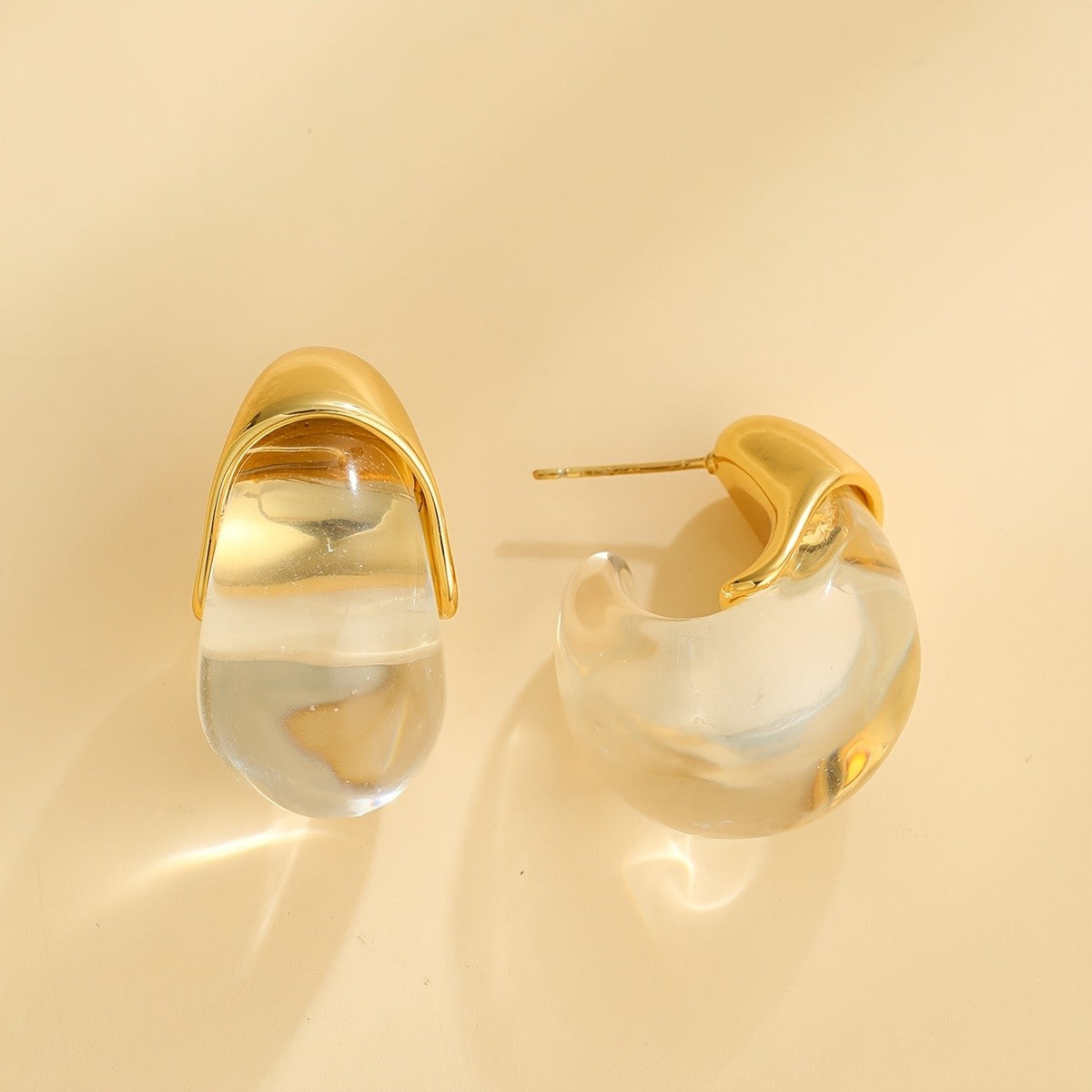 Asymmetric Resin Drop Earrings