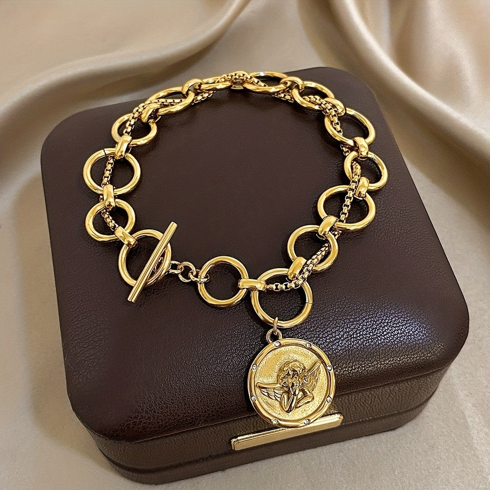 18k Angel Charm Link Bracelet