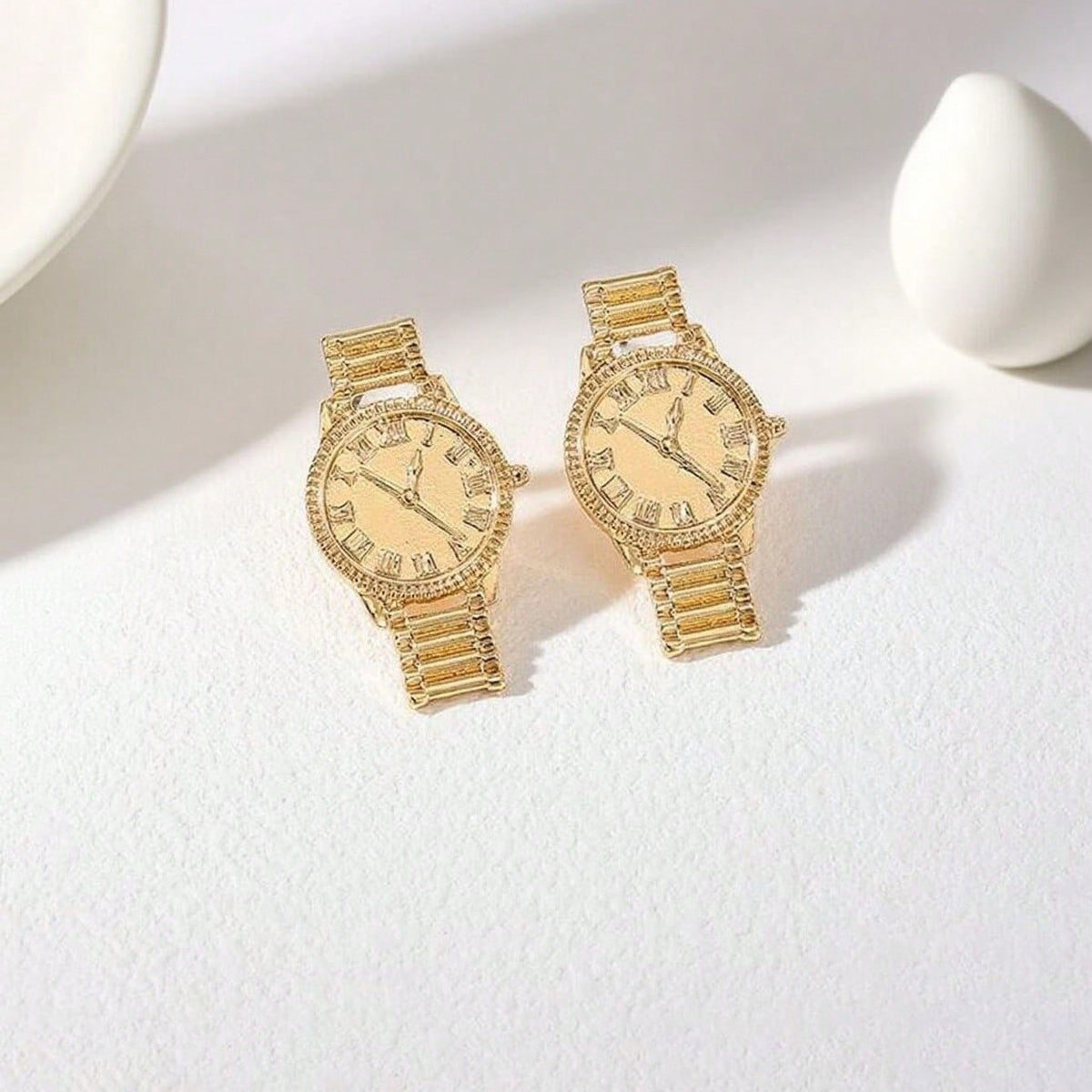 14k Vintage Watch Stud Earrings
