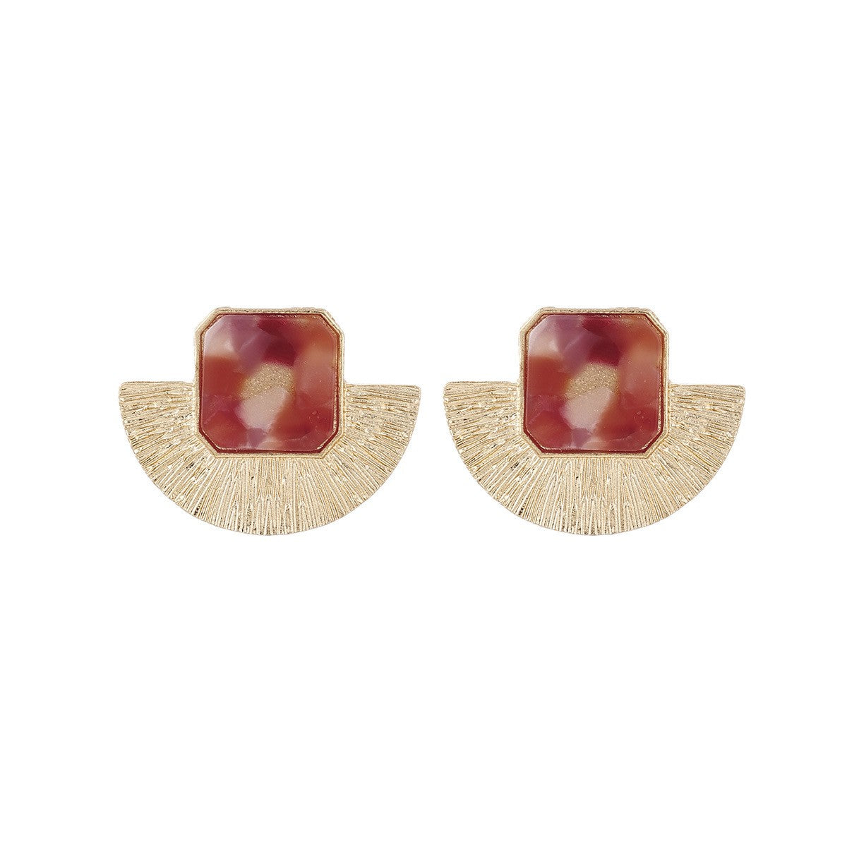 Vintage Geometric Floral Drop Earrings