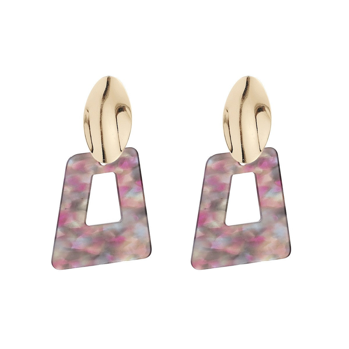 Vintage Geometric Floral Drop Earrings