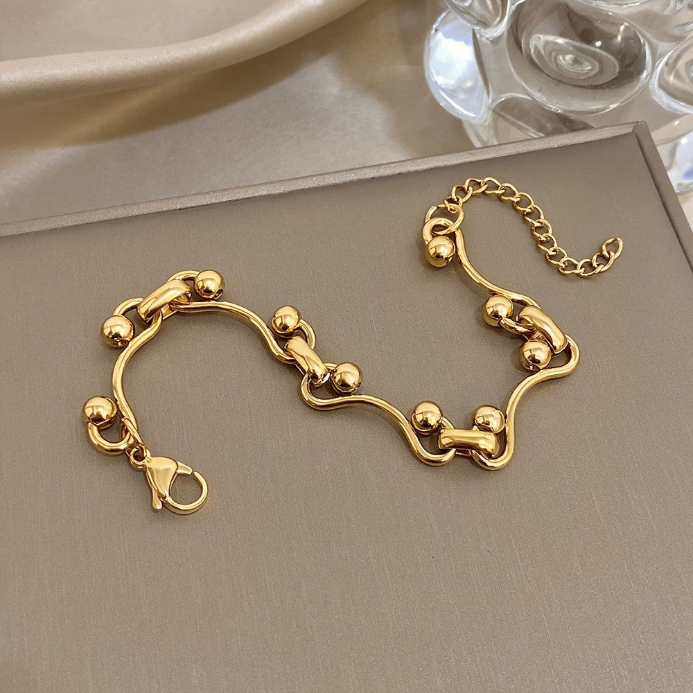 18k Irregular Ball Link Bracelet