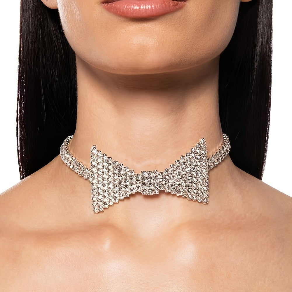 Vintage Bow Stone Choker Necklace