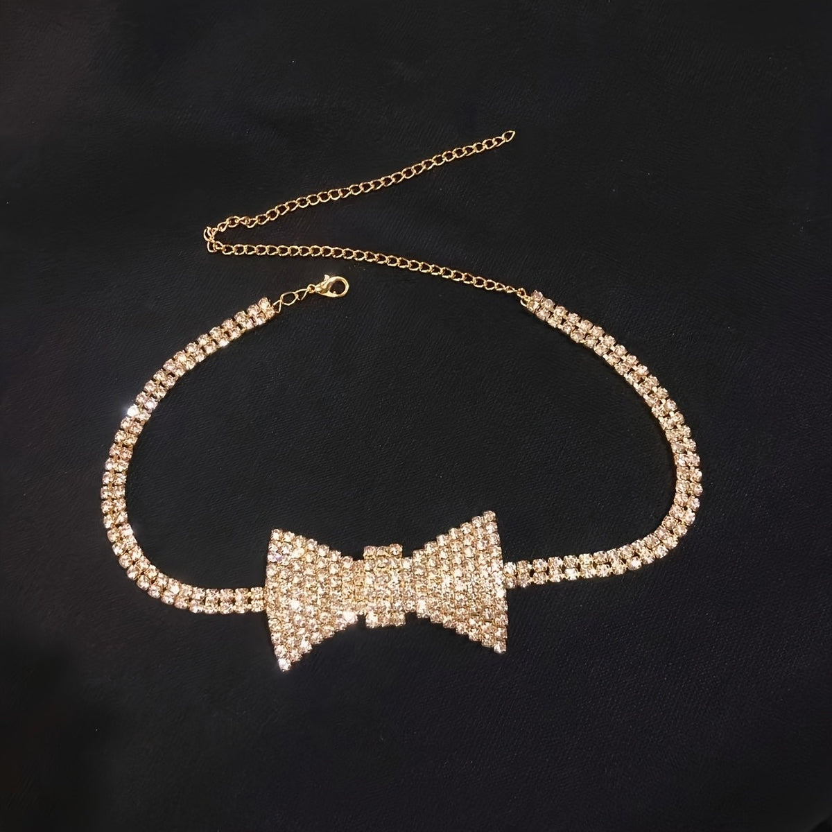 Vintage Bow Stone Choker Necklace