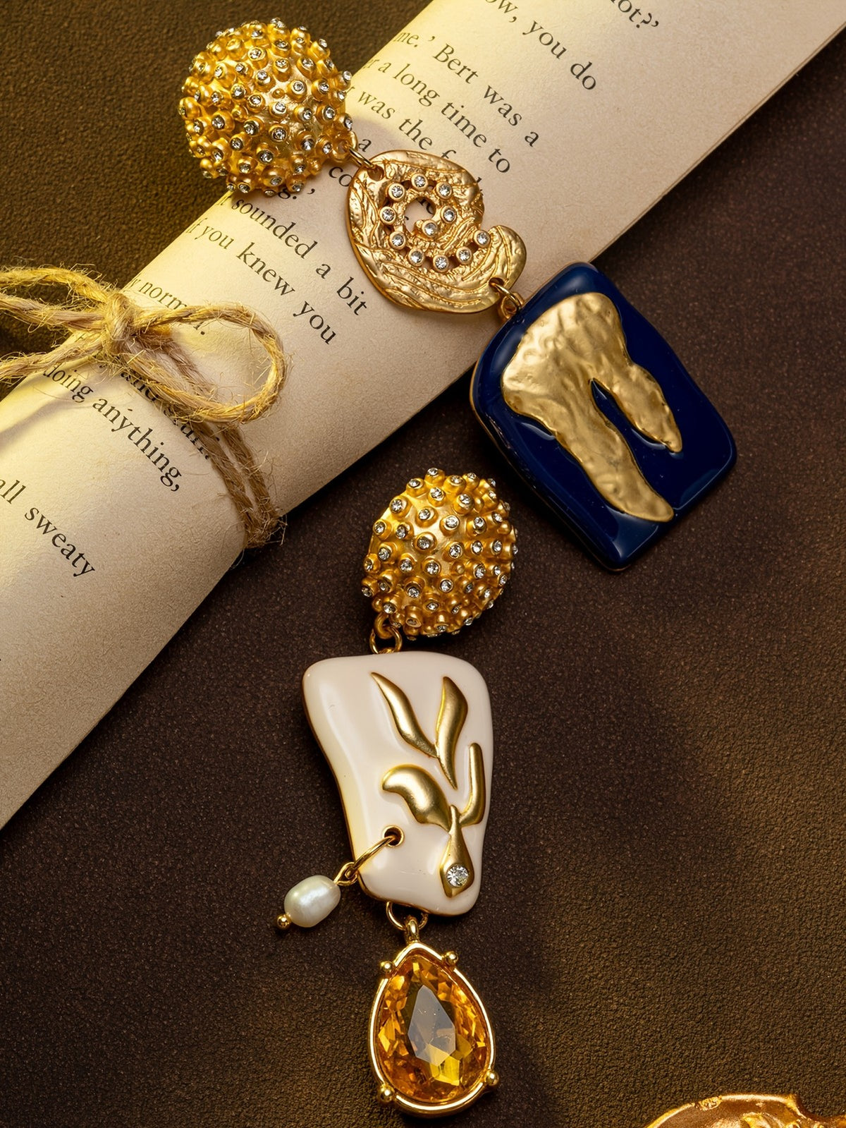 Asymmetric Enamel Drop Earrings