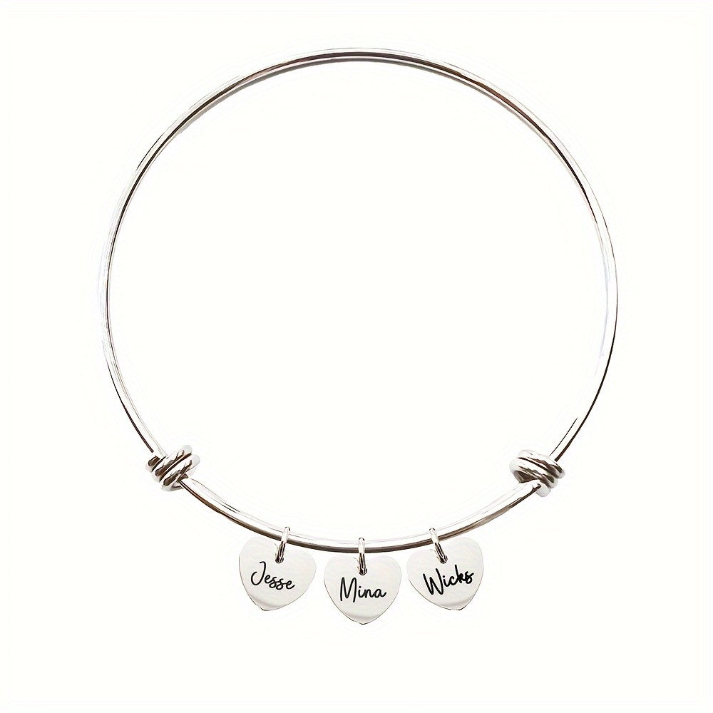 18k Adjustable Triple Heart Bangle