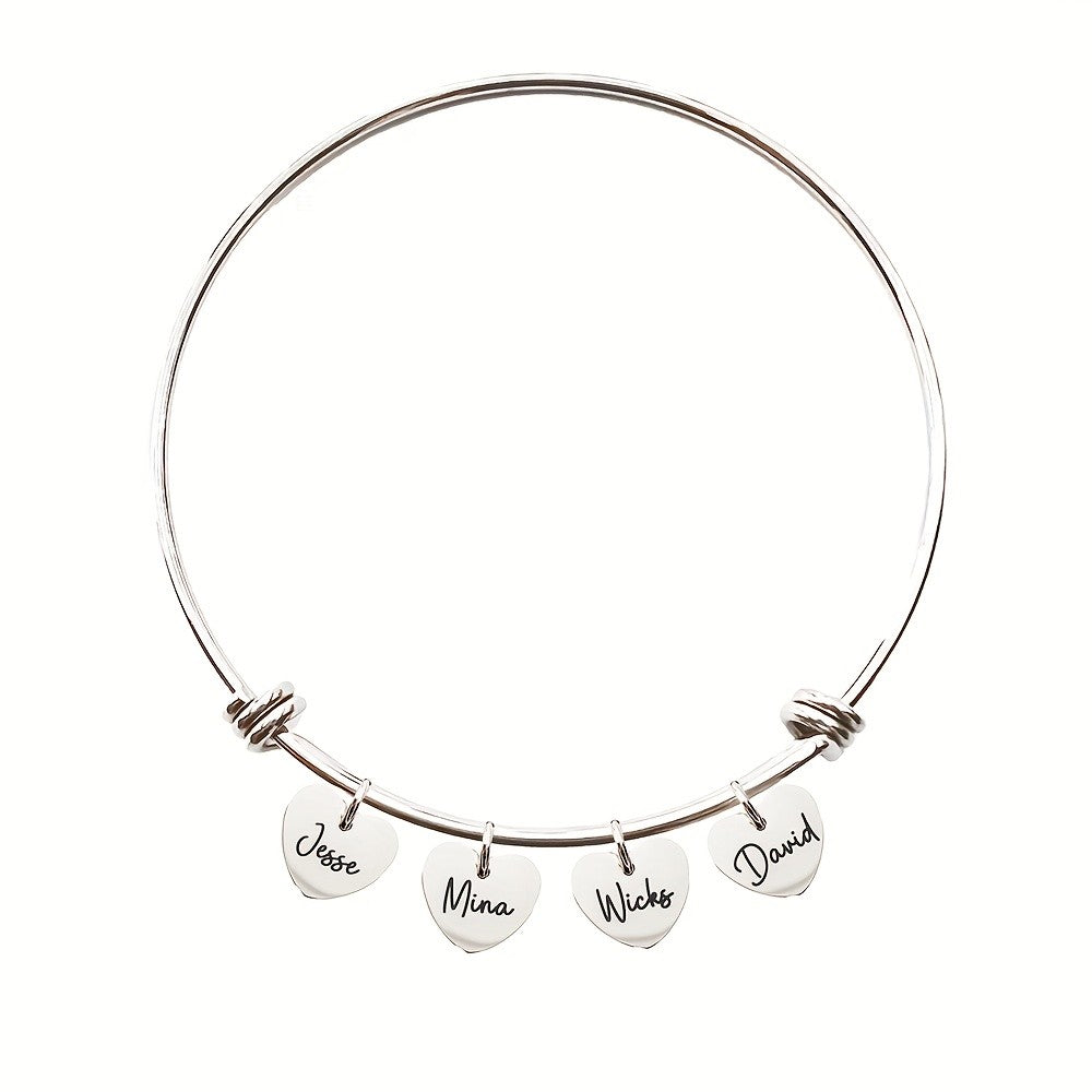 18k Adjustable Triple Heart Bangle