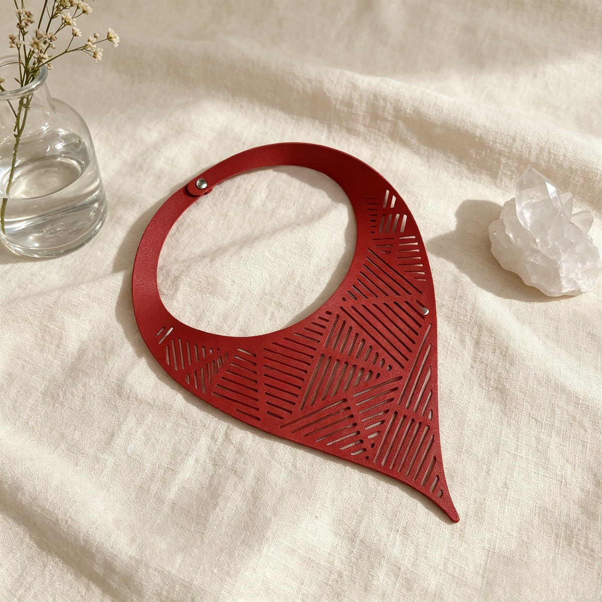 Black Geometric Cut-out Collar Necklace