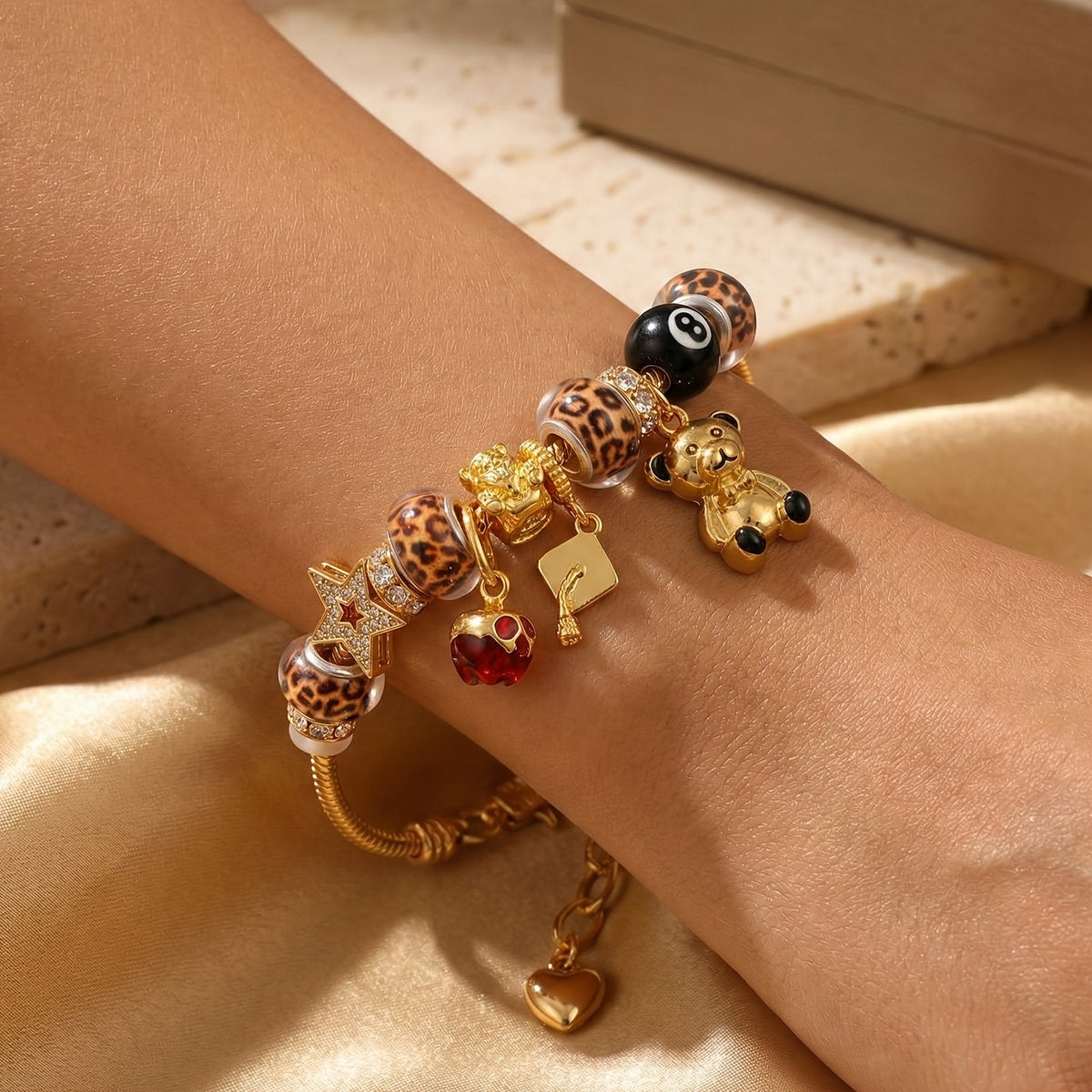 Vintage Leopard Charm Bracelet