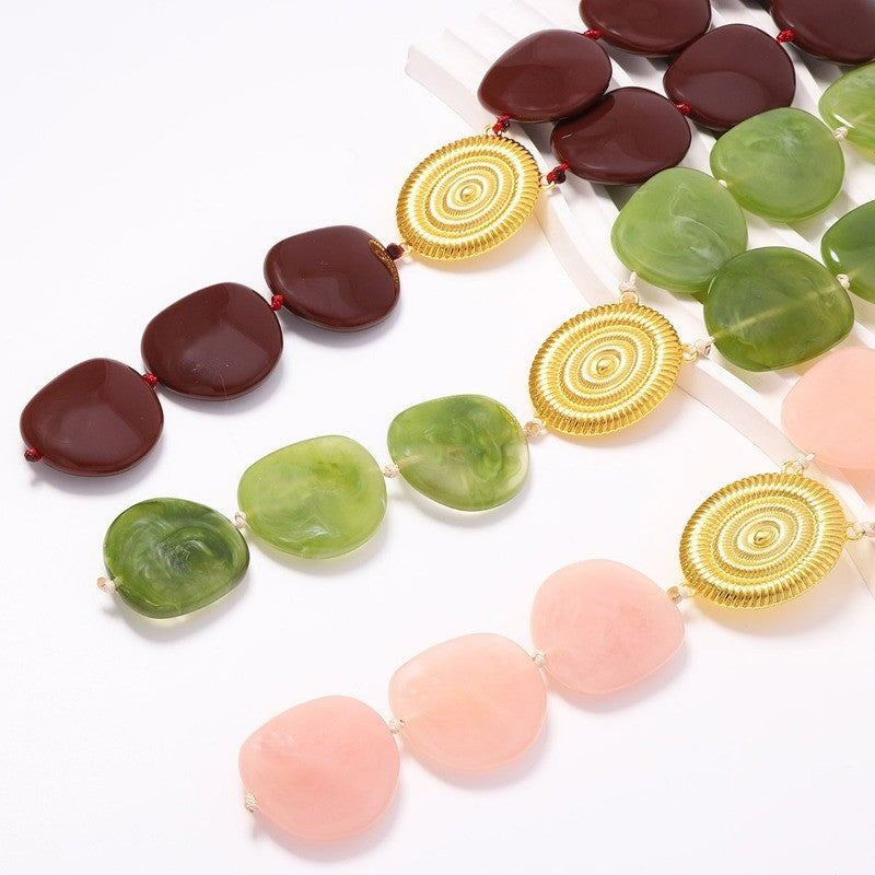 Vintage Multi-Color Stone Layered Necklace