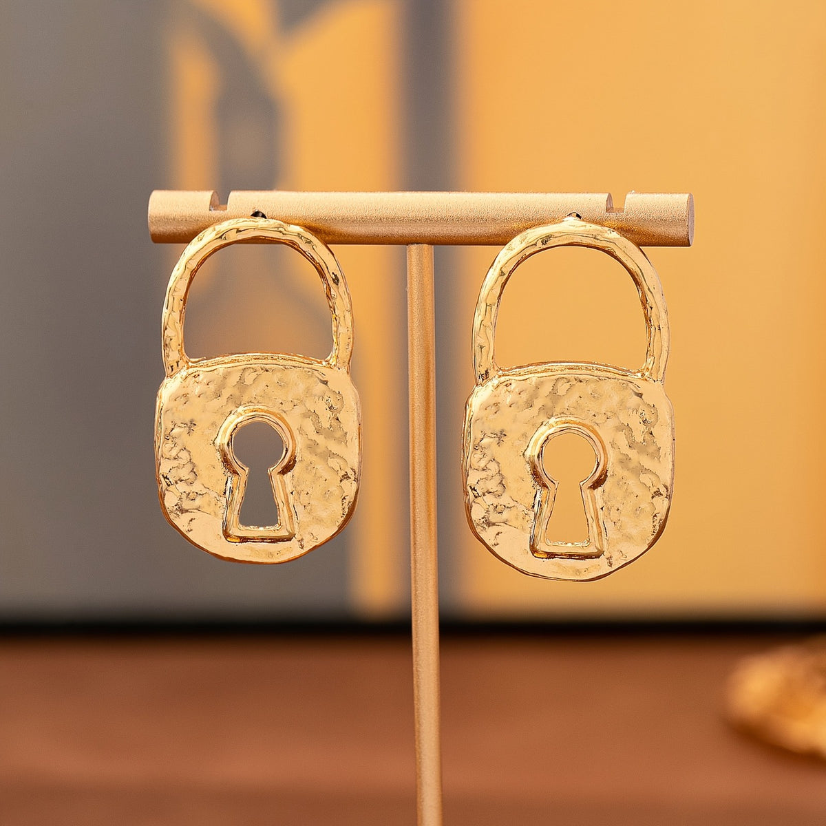 Vintage Keyhole Lock Earrings