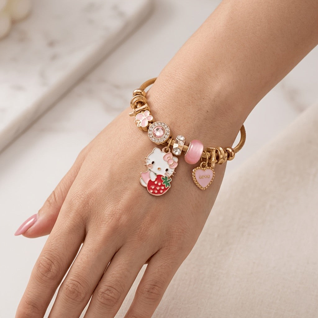 Hello Kitty Strawberry Charm Bangle