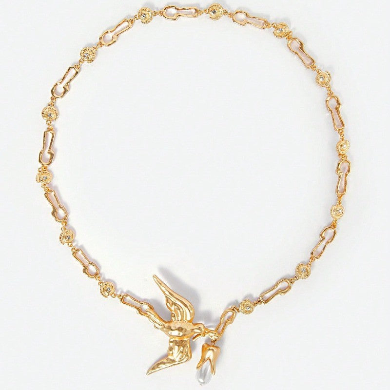 Vintage Gold Swallow Y-Necklace