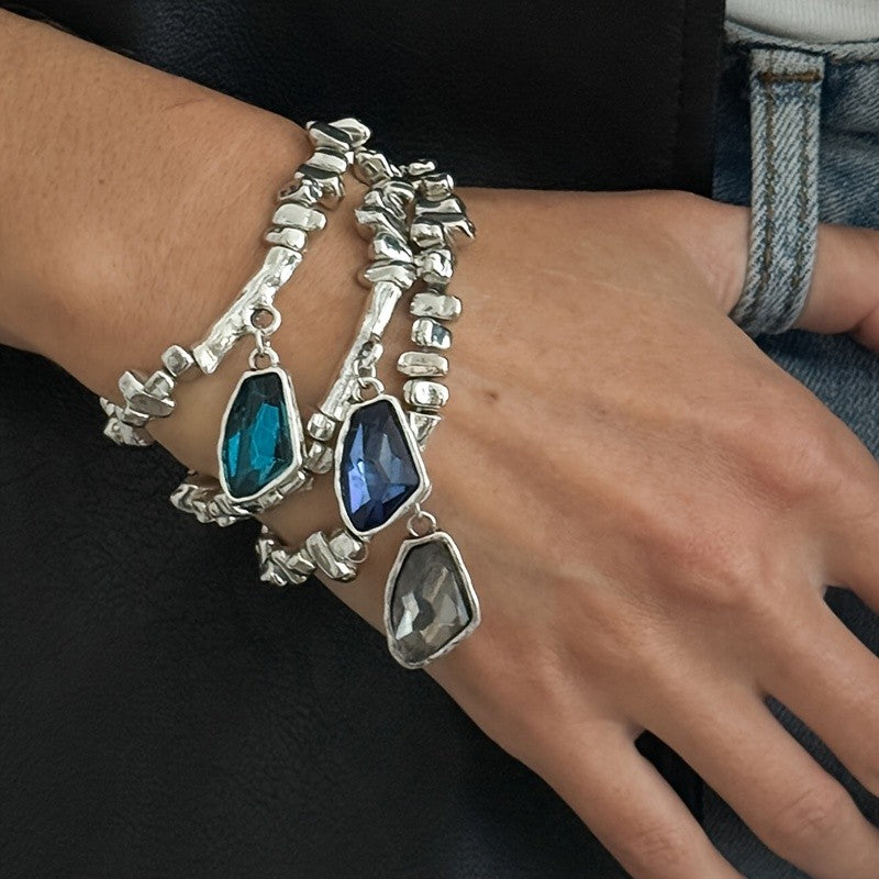Geometric Stone Drop Bracelet