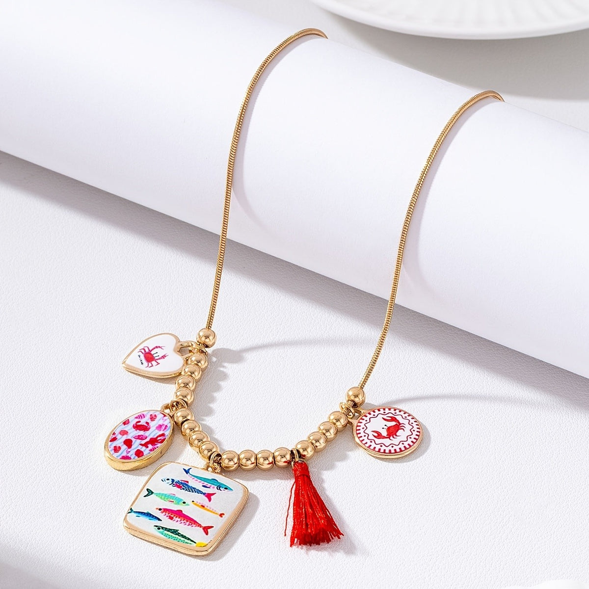 Multi-Layer Ocean Charm Necklace