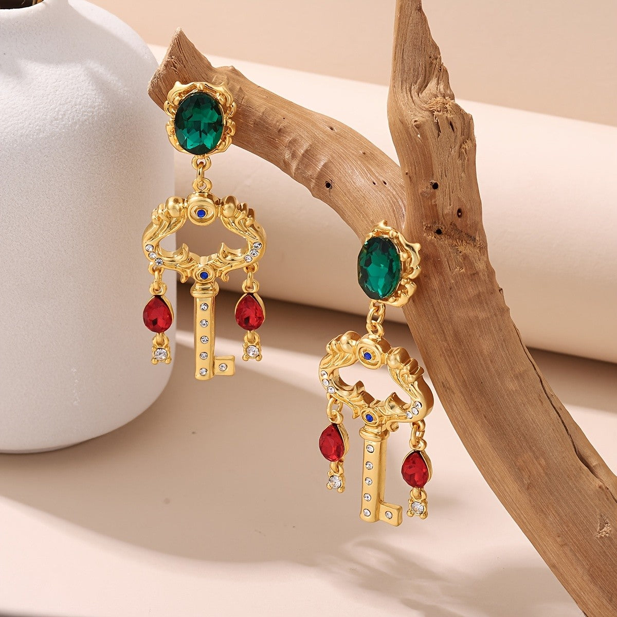 Vintage Key Drop Earrings