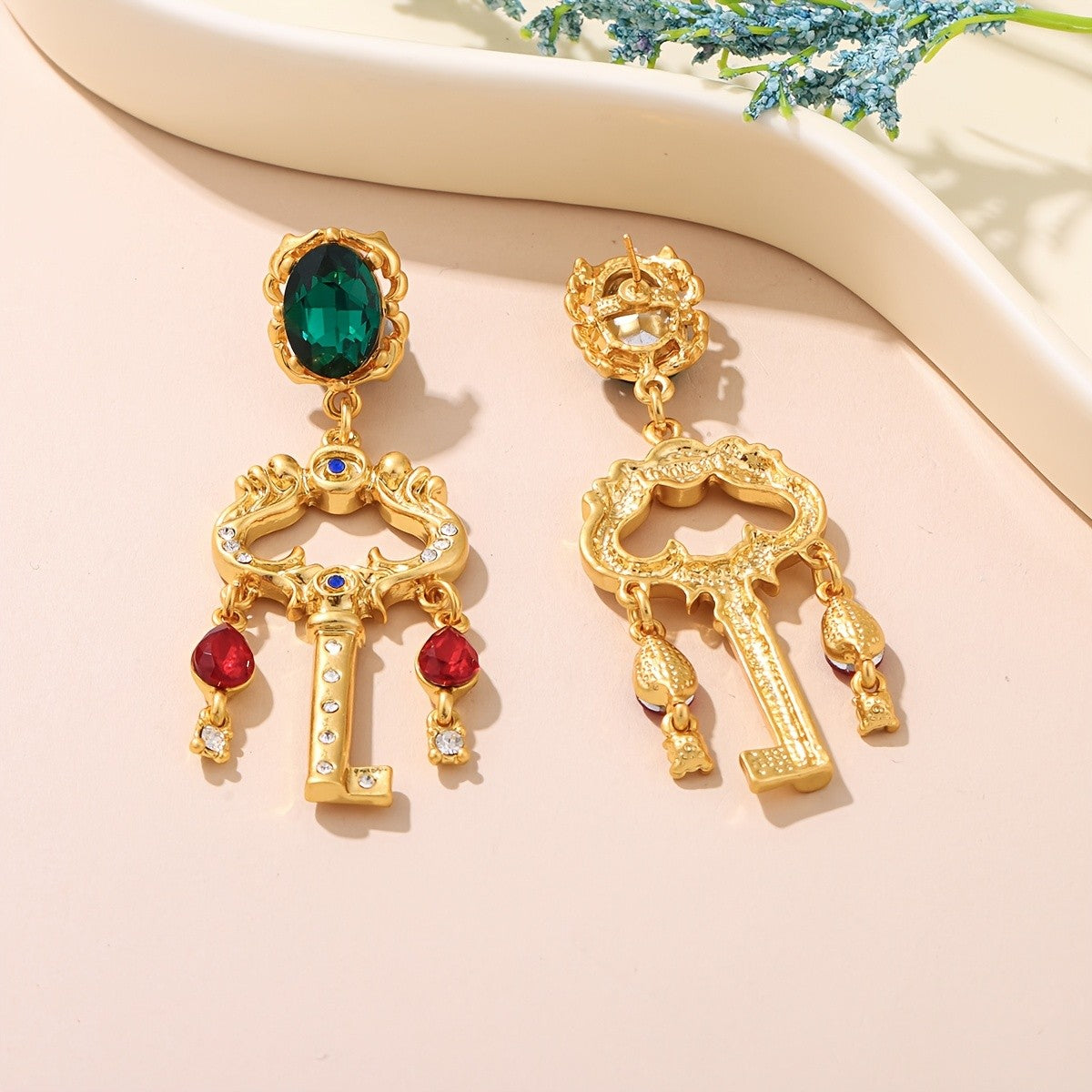 Vintage Key Drop Earrings