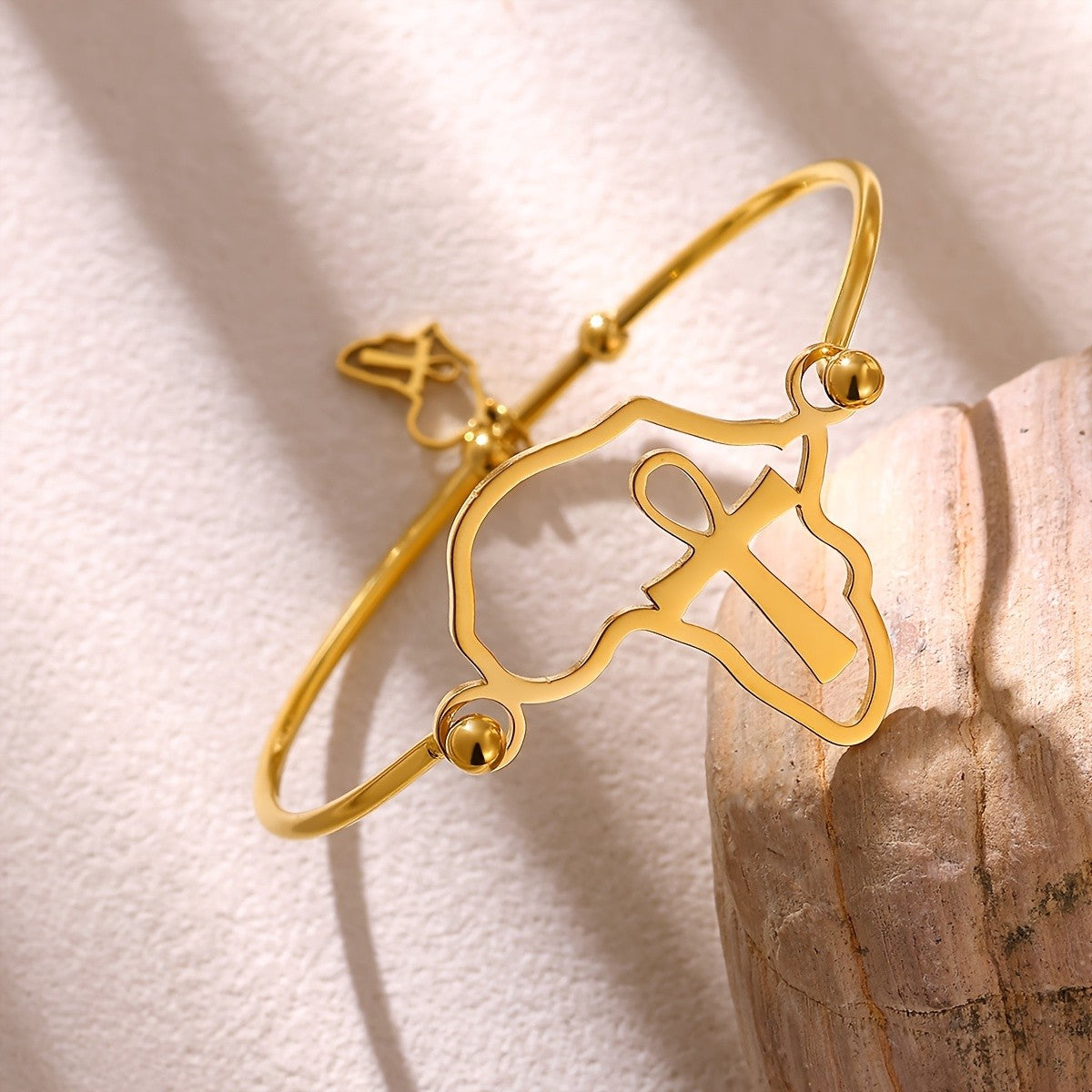 Africa Map Ankh Bracelet
