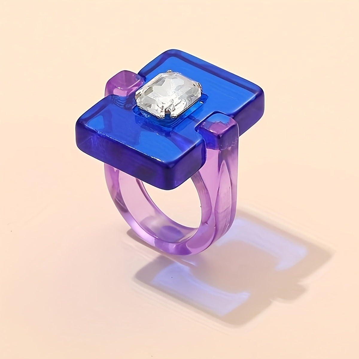 Geometric Square Resin Ring