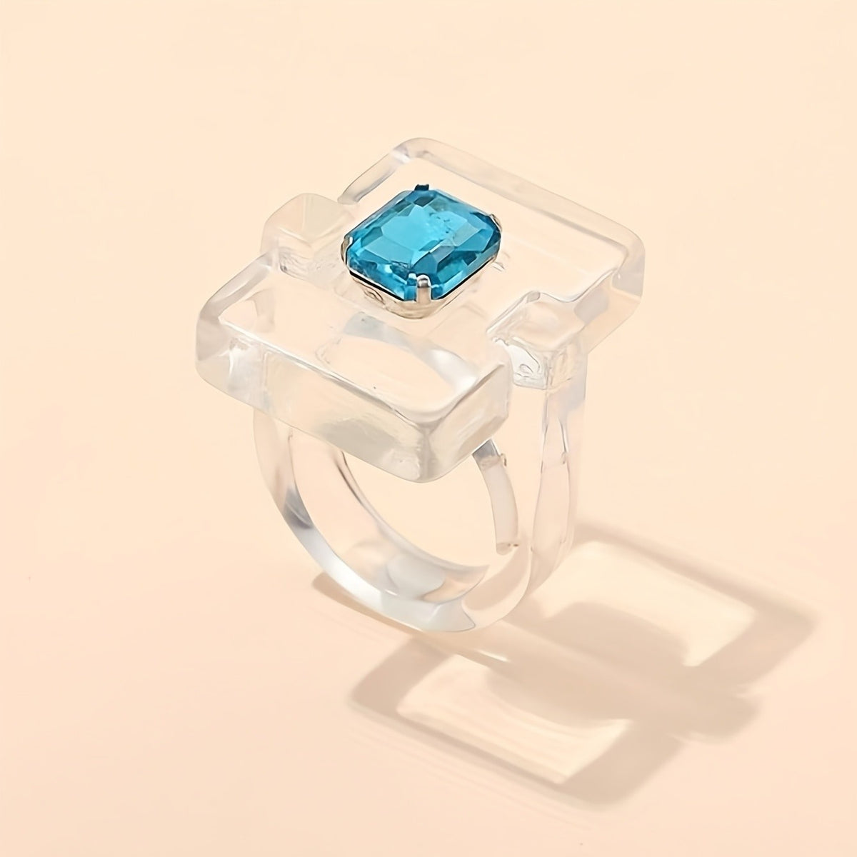 Geometric Square Resin Ring