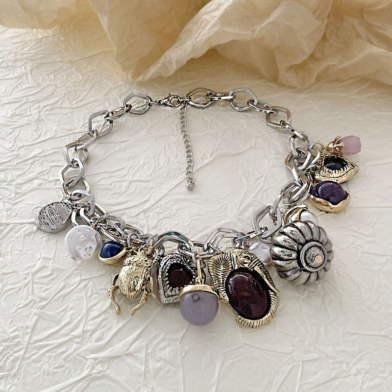 Vintage Multi-Charm Chain Necklace