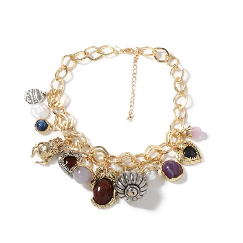 Vintage Multi-Charm Chain Necklace
