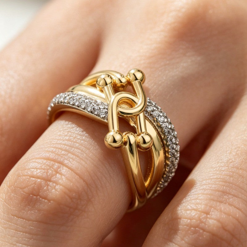 Geometric Knot Zircon Ring
