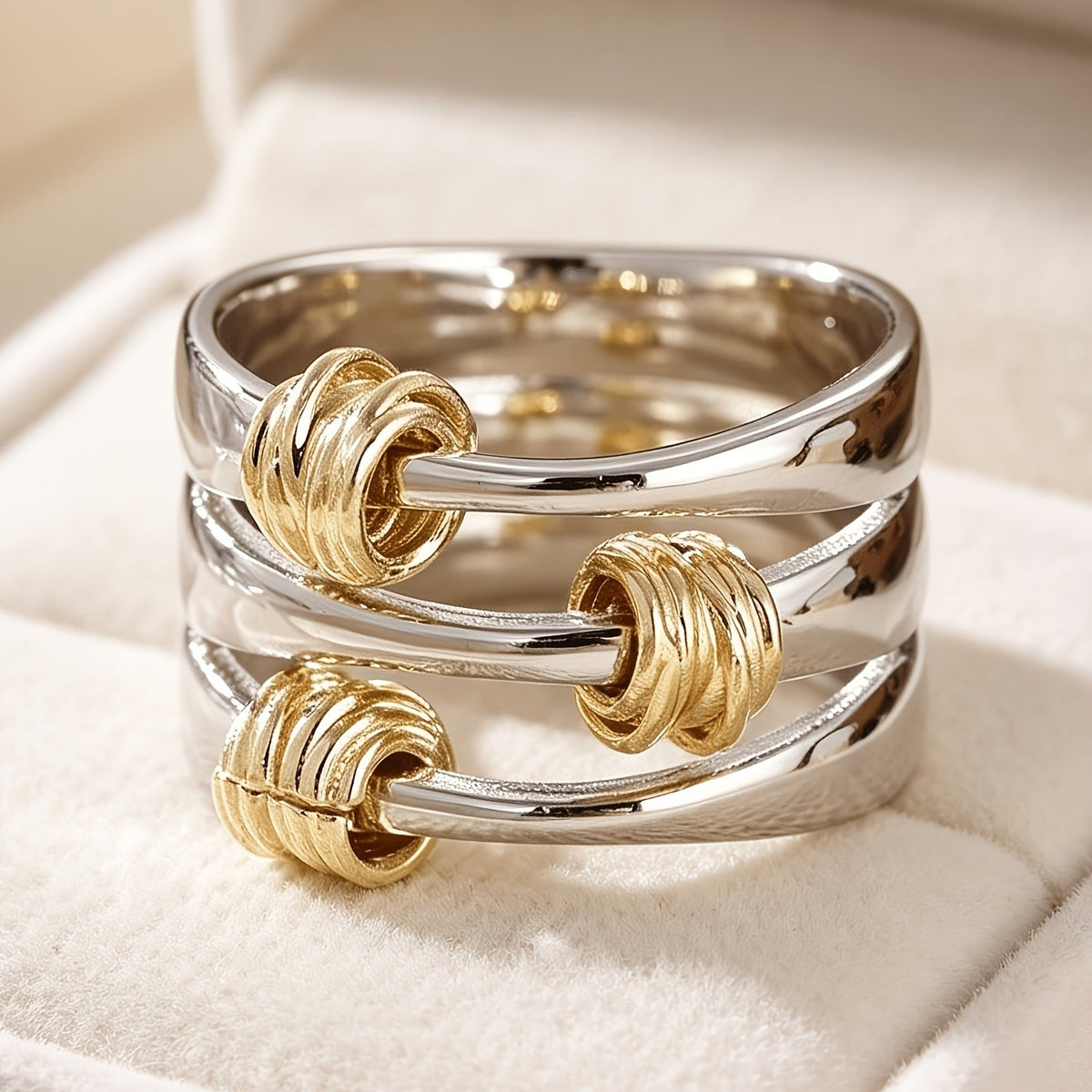 Two-Tone Multi-Layer Wrapped Ring