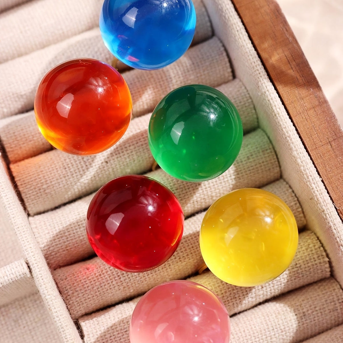 Round Resin Boho Ring