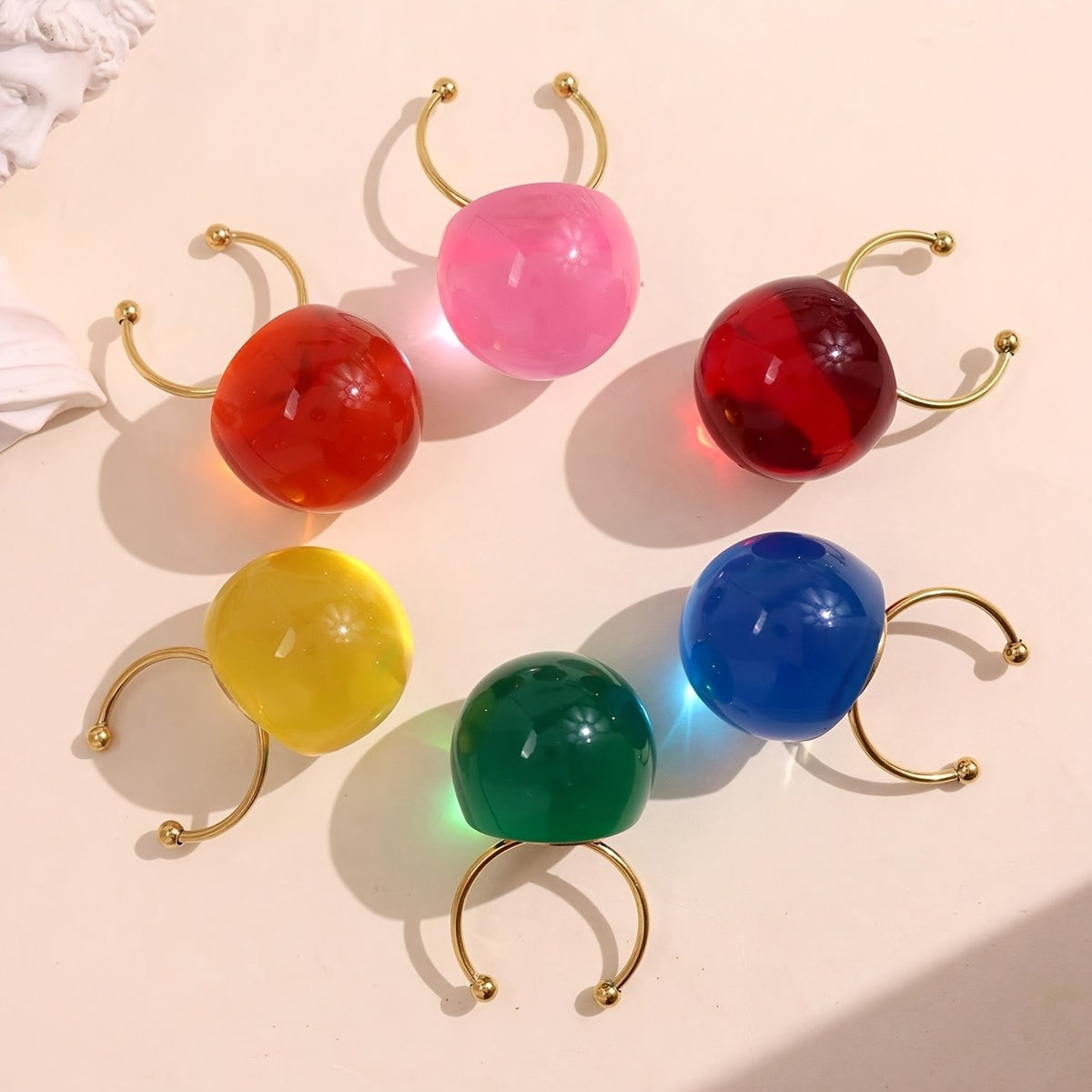 Round Resin Boho Ring
